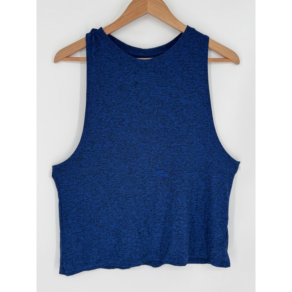 Beyond Yoga Gray Open Back Sleeveless Yoga Top Women's Activewear Blue Sz Med B6